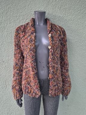 Neimen Marus (Italy) Ladies Vintage  Multicolor Hand Knited Luxe Sweater/Jacket